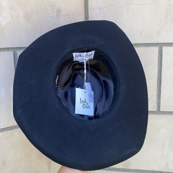 Free People X Lack of Color Melodic Felt Black Fedora Size S - Picture 5 of 6